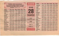 28 Ocak 2008 Takvim Yaprağı EFM(N)5015 - Gökçekoleksiyon