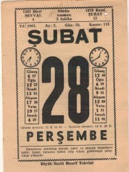 28 Şubat 1963 Takvim Yaprağı EFM(N)5710 - 1