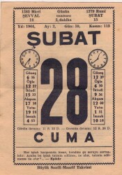 28 Şubat 1964 Takvim Yaprağı EFM(N)5735 - 1