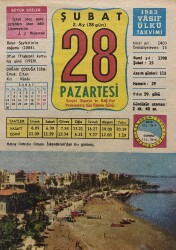 28 Şubat 1983 Takvim Yaprağı - Doğum Günü Hediyesi EFM(N)7750 - Gökçekoleksiyon
