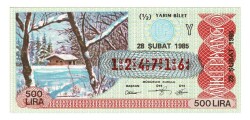 28 Şubat 1985 Piyango Bileti Yarım Bilet PYB5060 - Gökçekoleksiyon