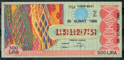 28 Şubat 1986 Piyango Bileti Yarım Bilet PYB267 - 1