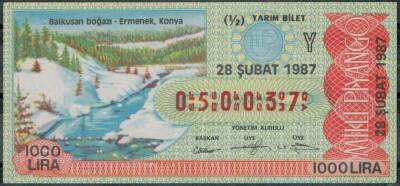 28 Şubat 1987 Yarım Bilet PYB931 - 1