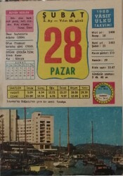 28 Şubat 1988 Takvim Yaprağı - Doğum Günü Hediyesi EFM(N)7723 - Gökçekoleksiyon