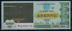 28 Şubat 1995 Çeyrek Bilet PYB898 - Gökçekoleksiyon