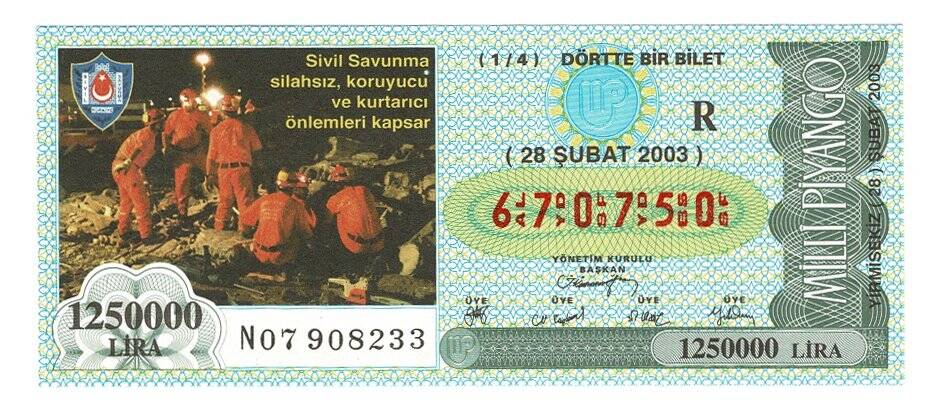 28 Şubat 2003 (14) Dörtte Bir Bilet PYB4868 - 1