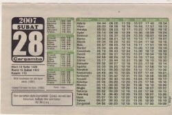 28 Şubat 2007 Takvim Yaprağı EFM(N)5689 - 3