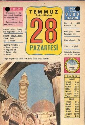 28 Temmuz 1980 Takvim Yaprağı - Doğum Günü Hediyesi EFM(N)9175 - Gökçekoleksiyon