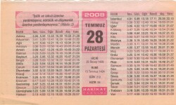 28 Temmuz 2008 Takvim Yaprağı EFM(N)2172 - 3