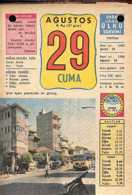 29 Ağustos 1980 Takvim Yaprağı - Doğum Günü Hediyesi EFM(N)9207 - 1