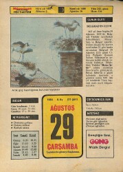 29 Ağustos 1984 Takvim Yaprağı - Doğum Günü Hediyesi EFM(N)9614 - Gökçekoleksiyon