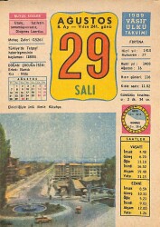 29 Ağustos 1989 Takvim Yaprağı - Doğum Günü Hediyesi EFM(N)10098 - 1
