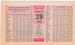 29 Ağustos 2008 Takvim Yaprağı EFM(N)2556 - 1