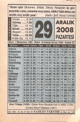 29 Aralık 2008 Takvim Yaprağı - Doğum Günü Hediyesi EFMN15305 - Gökçekoleksiyon