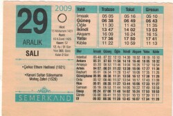 29 Aralık 2009 Takvim Yaprağı EFM(N)4403 - 2