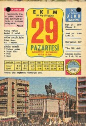 29 Ekim 1979 Takvim Yaprağı - Doğum Günü Hediyesi EFM(N)11760 - Gökçekoleksiyon