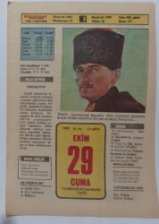 29 Ekim 1982 Takvim Yaprağı - Doğum Günü Hediyesi EFM(N)7255 - Gökçekoleksiyon