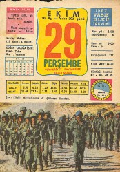 29 Ekim 1987 Takvim Yaprağı - Doğum Günü Hediyesi EFMN13535 - Gökçekoleksiyon