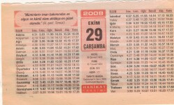 29 Ekim 2008 Takvim Yaprağı EFM(N)3246 - 1