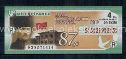 29 Ekim 2010 Çeyrek Bilet PYB1375 - Gökçekoleksiyon