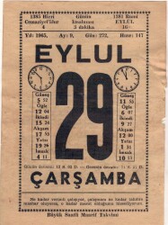 29 Eylül 1965 Takvim Yaprağı EFM(N)3644 - 2