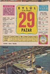 29 Eylül 1974 Takvim Yaprağı -Doğum Günü Hediyesi EFM(N)6399 - Gökçekoleksiyon