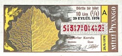 29 Eylül 1976 Piyango Bileti Çeyrek Bilet PYB6168 - Gökçekoleksiyon