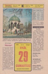 29 Eylül 1979 Takvim Yaprağı -Doğum Günü Hediyesi EFM(N)6370 - Gökçekoleksiyon