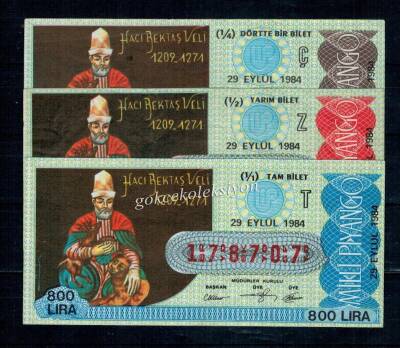 29 Eylül 1984 Takım Bilet PYB371 - 1