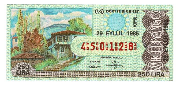29 Eylül 1985 (14) Dörtte Bir Bilet PYB5043 - 1