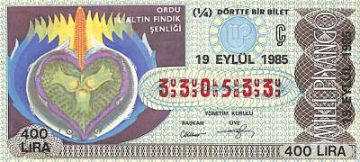 29 Eylül 1985 Piyango Bileti Çeyrek Bilet PYB6089 - 1