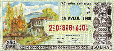 29 Eylül 1985 Piyango Bileti Çeyrek Bilet PYB6128 - 1