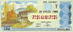 29 Eylül 1985 Piyango Bileti Tam Bilet PYB6126 - Gökçekoleksiyon
