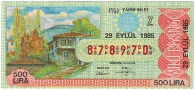 29 Eylül 1985 Yarım Bilet PYB3363 - 1