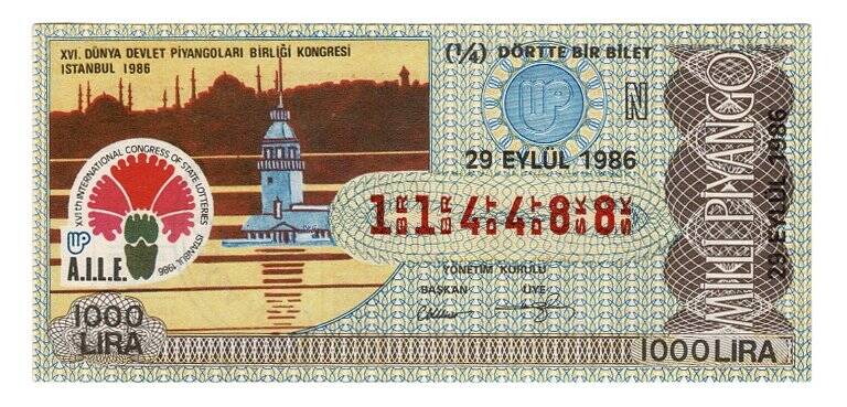 29 Eylül 1986 (14) Dörtte Bir Bilet *Güzel Numara*PYB5012 - 1