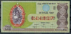 29 Eylül 1987 Çeyrek Bilet PYB255 - Gökçekoleksiyon