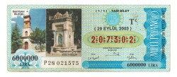 29 Eylül 2003 Tam Bilet PYB4389 - Gökçekoleksiyon