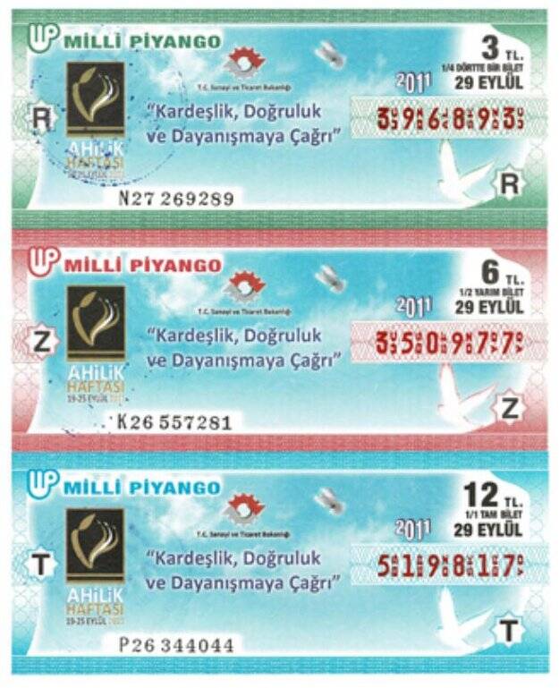 29 Eylül 2011 Çeyrek , Yarım ve Tam Bilet R-Z-T PYB4004 - 1