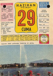 29 Haziran 1973 Takvim Yaprağı - Doğum Günü Hediyesi EFM(N)12374 - Gökçekoleksiyon