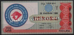 29 Haziran 1986 Yarım Bilet PYB2367 - Gökçekoleksiyon