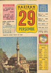 29 Haziran 1989 Takvim Yaprağı - Doğum Günü Hediyesi EFMN13907 - Gökçekoleksiyon