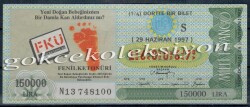 29 Haziran 1997 Çeyrek Bilet PYB1610 - Gökçekoleksiyon