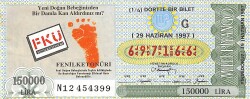 29 Haziran 1997 Piyango Bileti Dörtte Bir Bilet PYB6790 - Gökçekoleksiyon