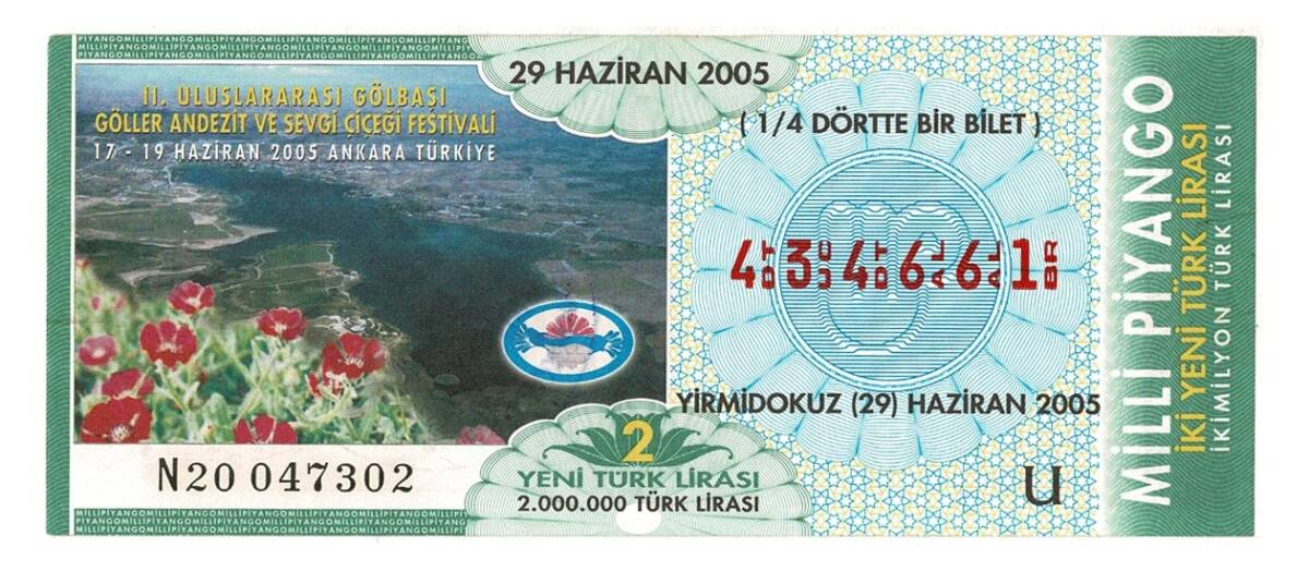 29 Haziran 2005 Çeyrek Bilet PYB4361 - 1