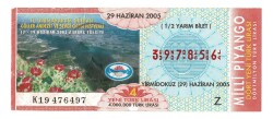 29 Haziran 2005 Yarım Bilet PYB4362 - Gökçekoleksiyon