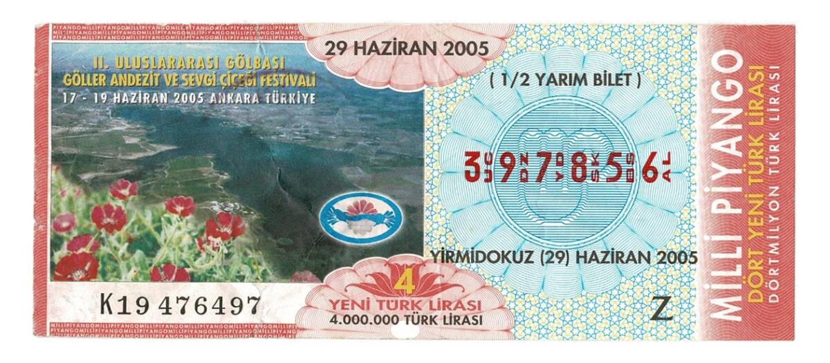 29 Haziran 2005 Yarım Bilet PYB4362 - 1