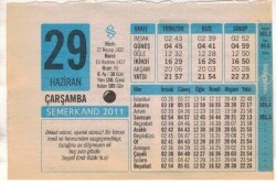 29 Haziran 2011 Takvim Yaprağı EFM(N)1225 - Gökçekoleksiyon