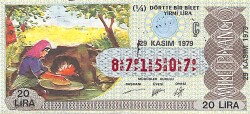 29 Kasım 1979 Piyango Bileti Çeyrek Bilet PYB6272 - Gökçekoleksiyon