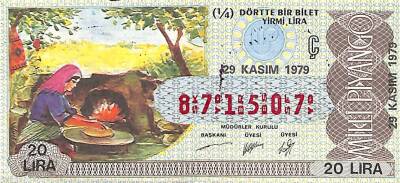 29 Kasım 1979 Piyango Bileti Çeyrek Bilet PYB6272 - 1