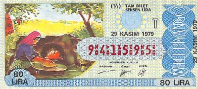 29 Kasım 1979 Piyango Bileti Tam Bilet PYB6253 - 1